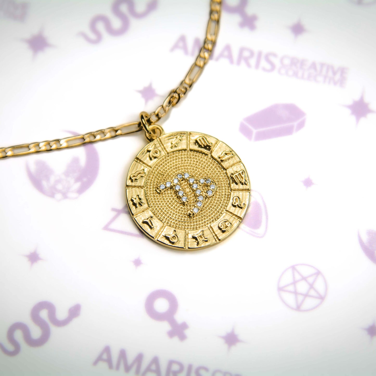 Zodiac Wheel Pendant Necklace