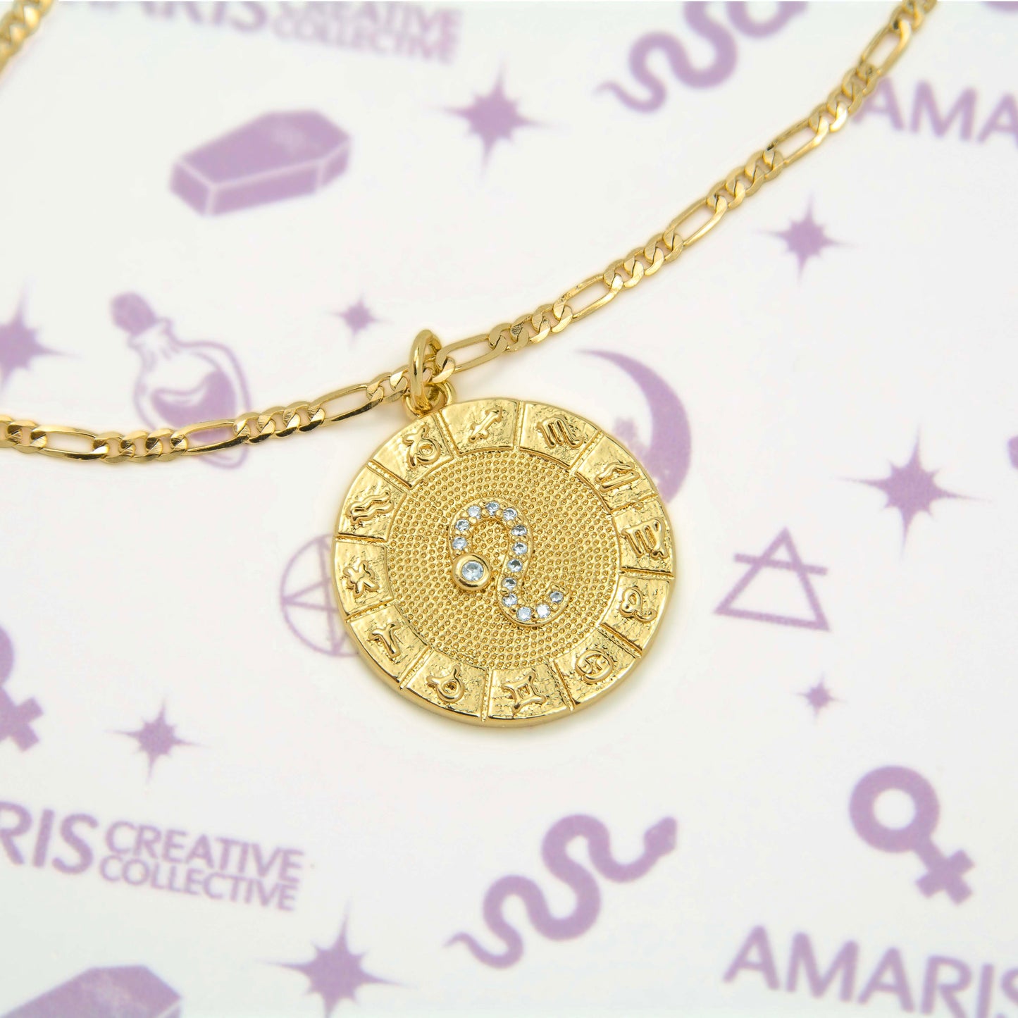 Zodiac Wheel Pendant Necklace