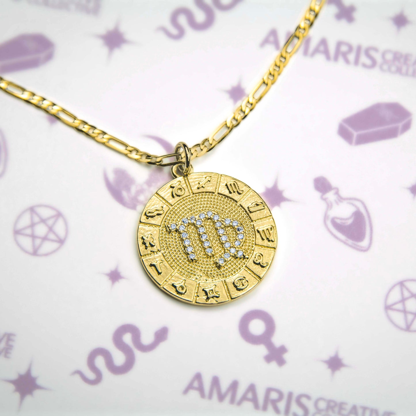 Zodiac Wheel Pendant Necklace