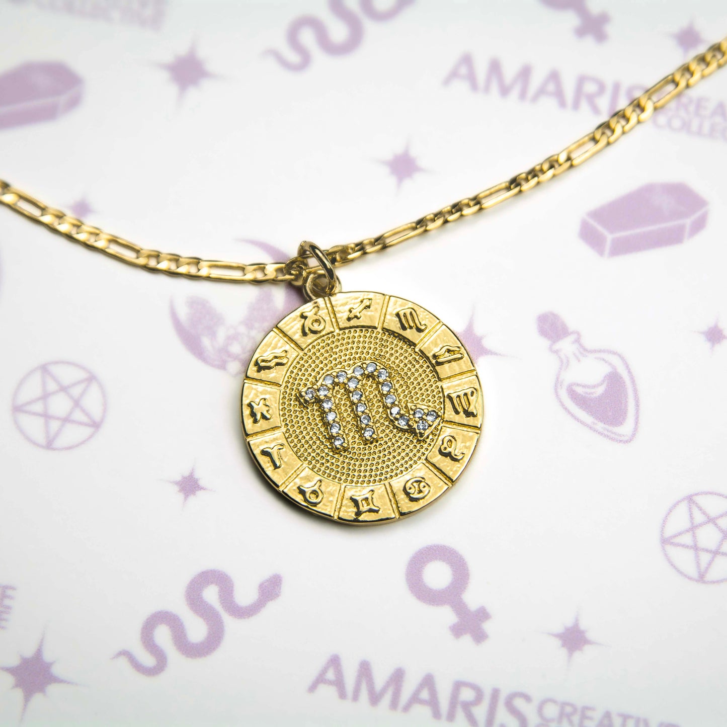 Zodiac Wheel Pendant Necklace