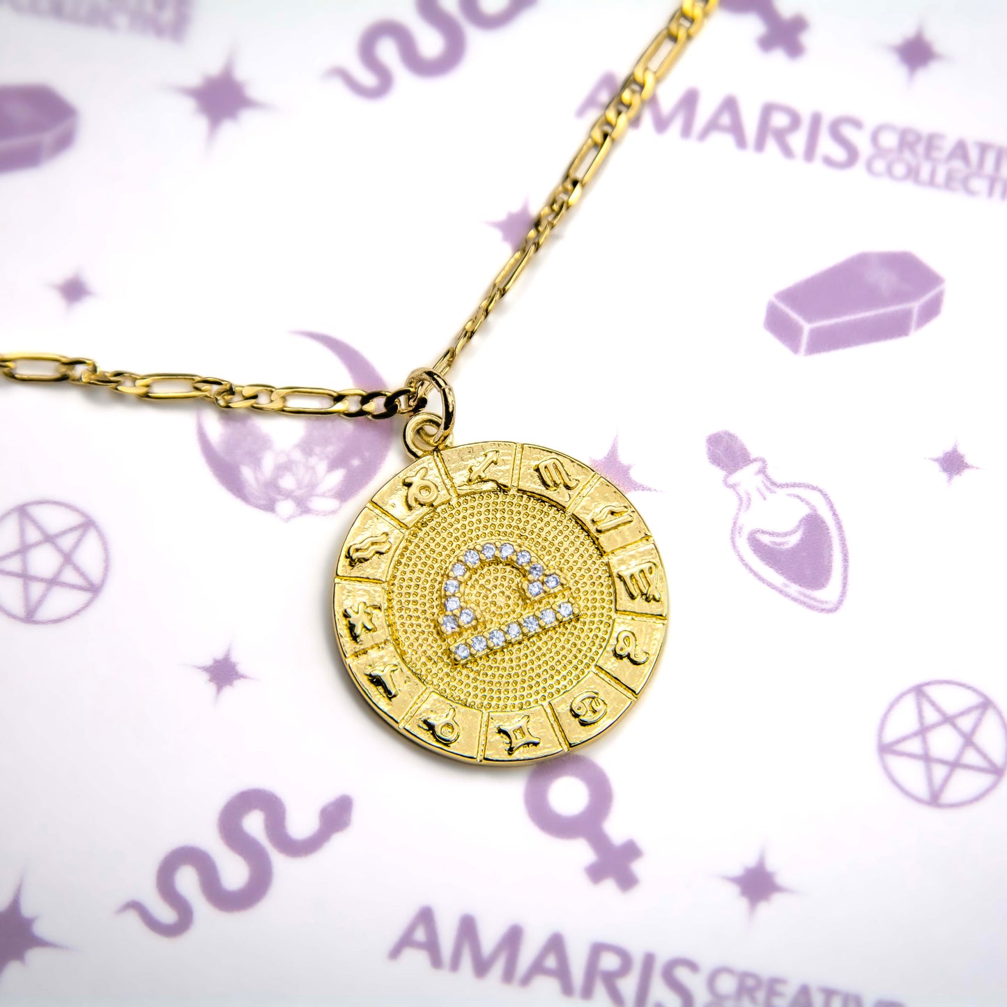 Zodiac Wheel Pendant Necklace