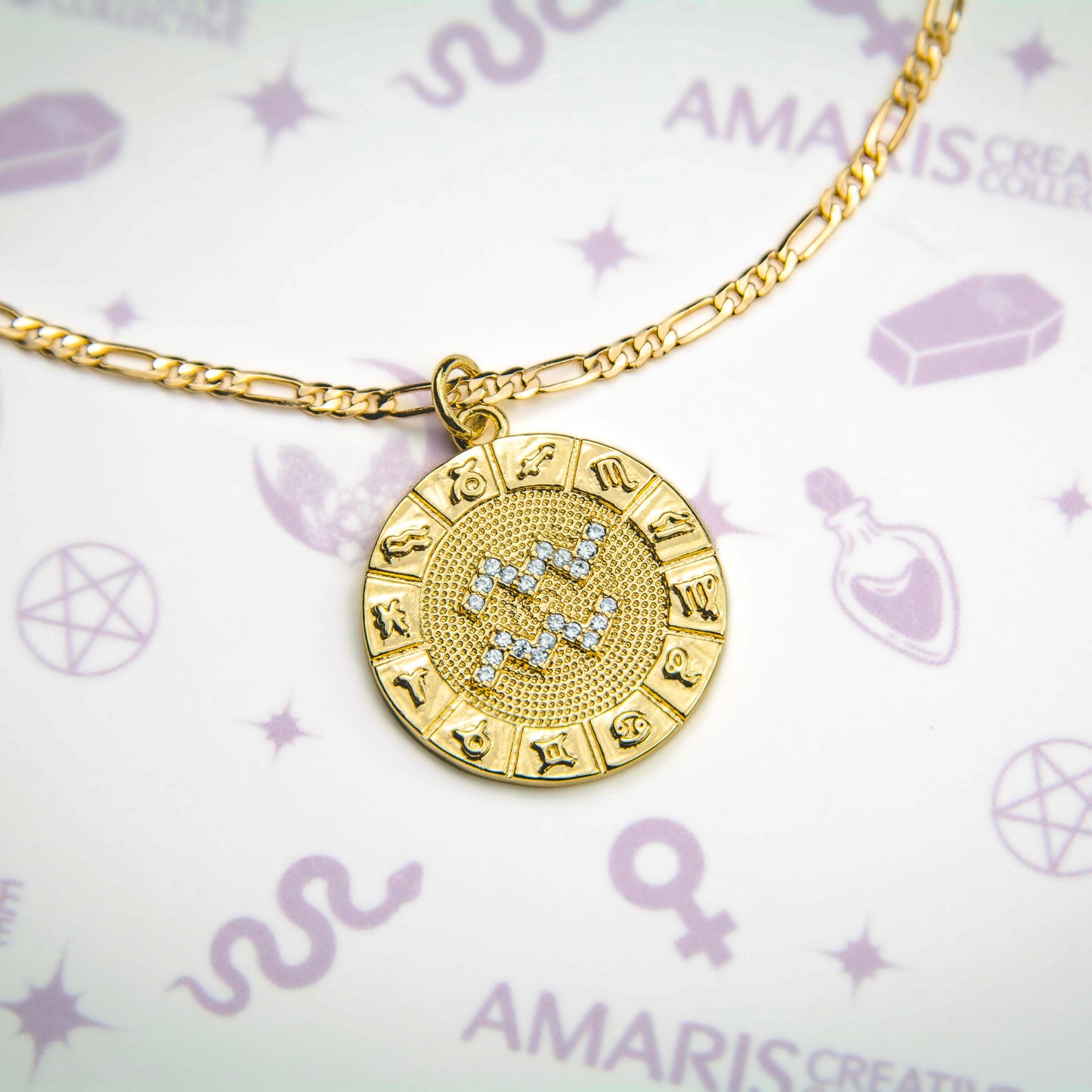 Zodiac Wheel Pendant Necklace