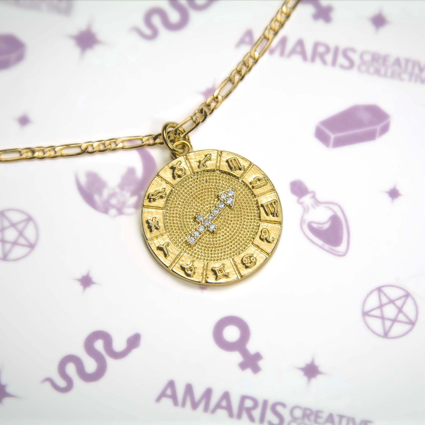 Zodiac Wheel Pendant Necklace