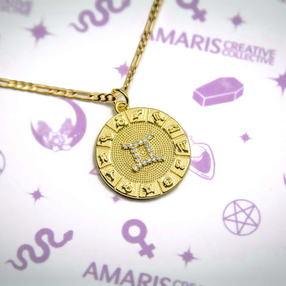 Zodiac Wheel Pendant Necklace