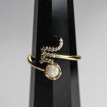 Zodiac Moon Opal Adjustable Ring