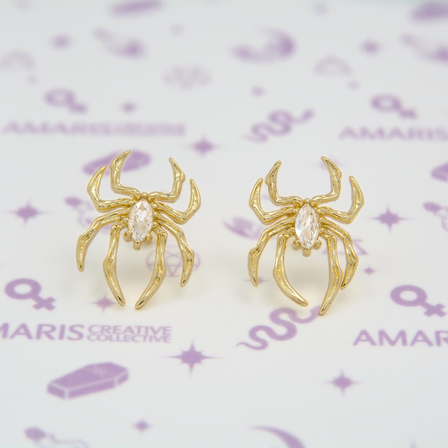 Marquise Cut Spider Earrings