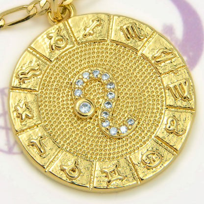 Zodiac Wheel Pendant Necklace