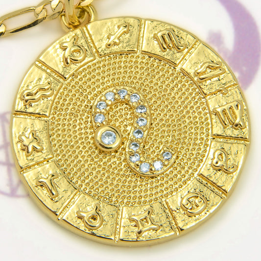 Zodiac Wheel Pendant Necklace